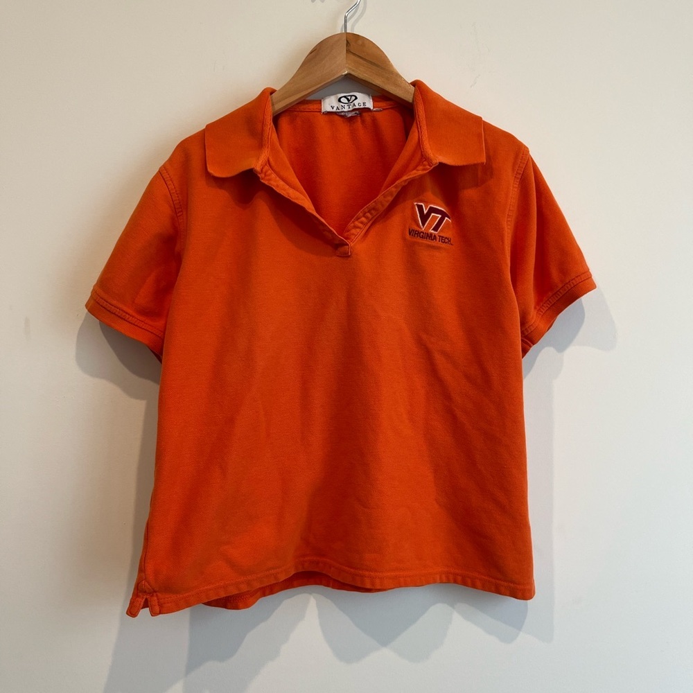 Virginia‎ Tech Orange Collared Short Sleeve Women’s Shirt
